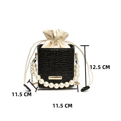 Sommer Mode Süßigkeiten Farbe Eimer Tasche mit Perlenkette Schulter Sling Tasche für Frauen