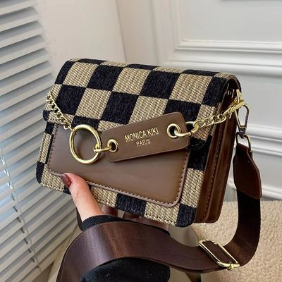 Schulter 2024 Luxus Design Handtasche Schachbrett Mini Stoff Flap Sling Tasche für Frauen