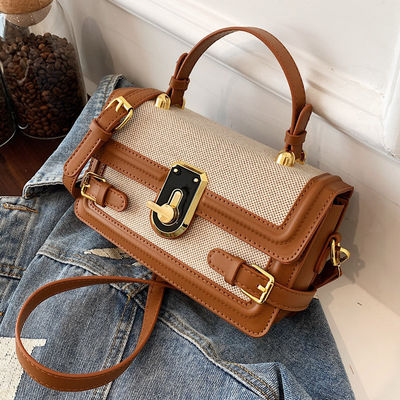 Kamera Crossbody Handtasche Vintage Strickgewebe mit langem Schulterband und Reißverschluss auf Ins im Sommer