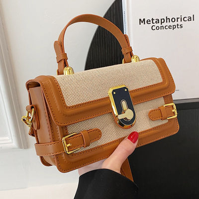 Kamera Crossbody Handtasche Vintage Strickgewebe mit langem Schulterband und Reißverschluss auf Ins im Sommer
