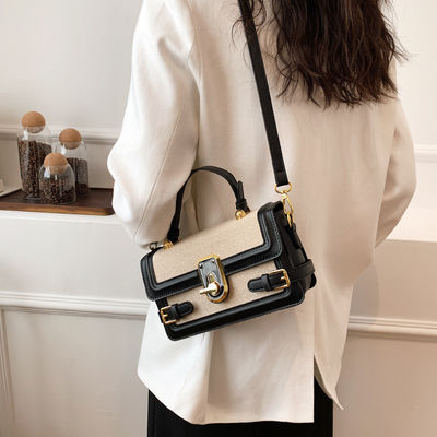 Kamera Crossbody Handtasche Vintage Strickgewebe mit langem Schulterband und Reißverschluss auf Ins im Sommer