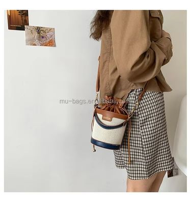Elegante Luxus Designer Bucket Bag für Damen und Mädchen mit Ziehseile Leder und 2 Farben