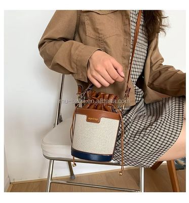 Elegante Luxus Designer Bucket Bag für Damen und Mädchen mit Ziehseile Leder und 2 Farben