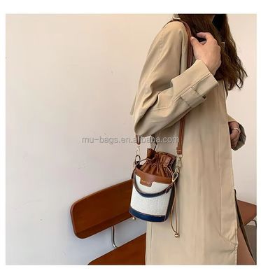 Elegante Luxus Designer Bucket Bag für Damen und Mädchen mit Ziehseile Leder und 2 Farben
