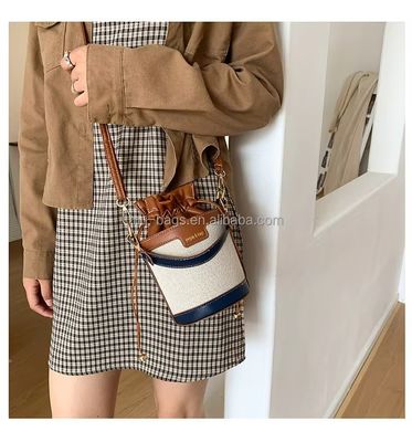 Elegante Luxus Designer Bucket Bag für Damen und Mädchen mit Ziehseile Leder und 2 Farben