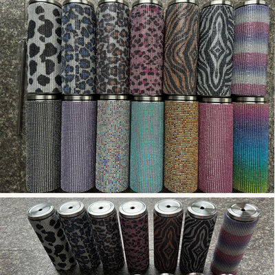 Rhinestone Bling Diamant Glitter Edelstahl Thermal Tumbler großartig für Kaffee Tee Wasser Bier enthält Deckel und Stroh
