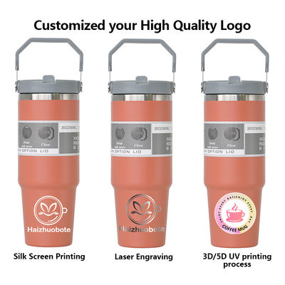 Stroh mit Kappe Anpassbarer Kaffeebecher 20oz 30oz BPA GRATIS Edelstahl Tassen