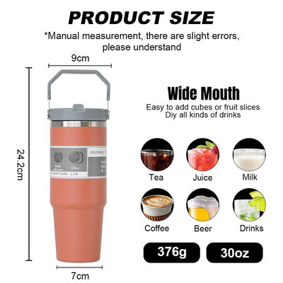 Stroh mit Kappe Anpassbarer Kaffeebecher 20oz 30oz BPA GRATIS Edelstahl Tassen
