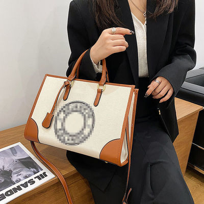 2024 Handtasche aus Leinwand für Damen mit einer großen Handtasche und einem Reißverschluss