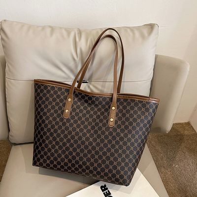 Großflächige Mode-Druck-PU-Handtasche mit drei Griffe