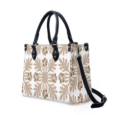 Alle Jahreszeiten Schwarz und Weiß Polynesianische Luxus Damen Schultertasche Hauptmaterial PVC
