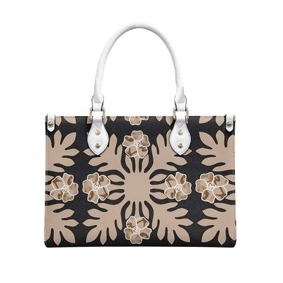 Alle Jahreszeiten Schwarz und Weiß Polynesianische Luxus Damen Schultertasche Hauptmaterial PVC