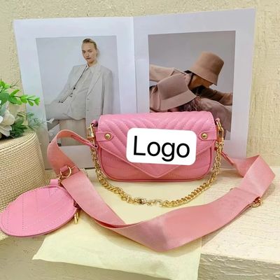 Retro-Frauen-Taschen 2023 Massivfarbige Handtaschen mit Ketten-Kreuzkörper in Bilderfarbe