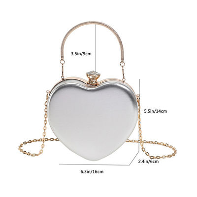 Briefmuster Herz-förmige Kette Damen Handtaschen 2024 Luxus für modische Frauen