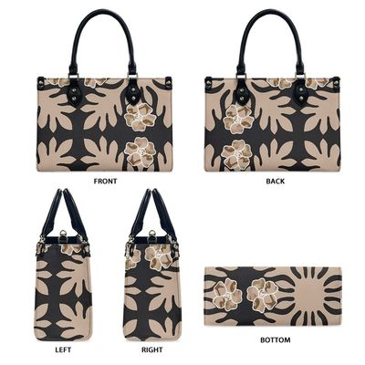 Custom Polynesian Samoan Tribal Blumenleder Handtaschen für Frauen in Standardgröße