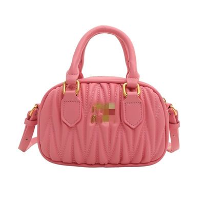 Sommer-Damen-Kleine-Leder-Botschaftstasche mit Mini-Fliesen-Muster und ZIP-Sperre