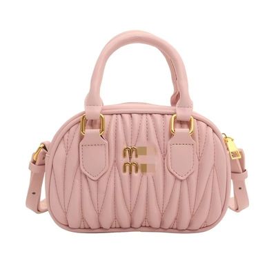 Sommer-Damen-Kleine-Leder-Botschaftstasche mit Mini-Fliesen-Muster und ZIP-Sperre