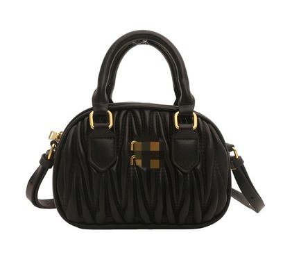 Sommer-Damen-Kleine-Leder-Botschaftstasche mit Mini-Fliesen-Muster und ZIP-Sperre