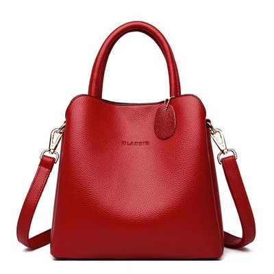 Mittelgroße Handtasche aus Leder für Damen Designer Schultertasche mit geometrischem Muster