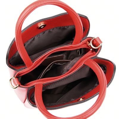 Mittelgroße Handtasche aus Leder für Damen Designer Schultertasche mit geometrischem Muster