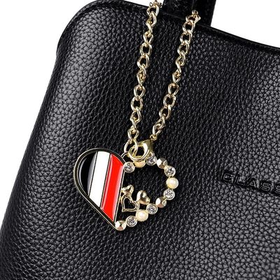Mittelgroße Handtasche aus Leder für Damen Designer Schultertasche mit geometrischem Muster