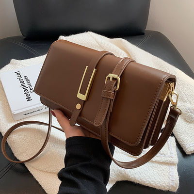 PU-Leder-Schultertasche für Frauen Modische Kleidung Stil Zwei Gurte Wasserdicht