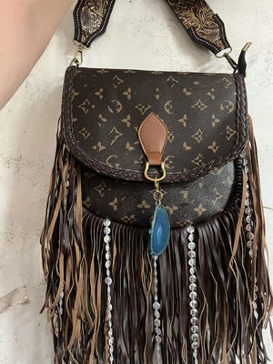 Echte Ledertaschen mit Tassels Handba Modisch LL-Set mit Nylon-Verschluss