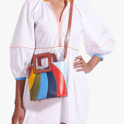 Lange Streifen Modetrends Neueste elegante Damen Schultertaschen mit Schloss Dekoration