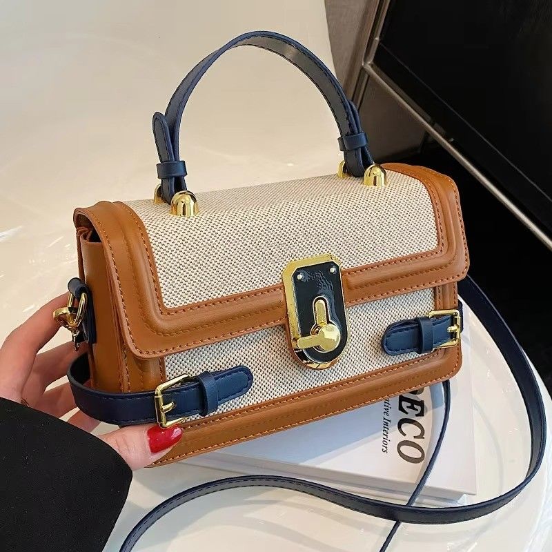 Kamera Crossbody Handtasche Vintage Strickgewebe mit langem Schulterband und Reißverschluss auf Ins im Sommer