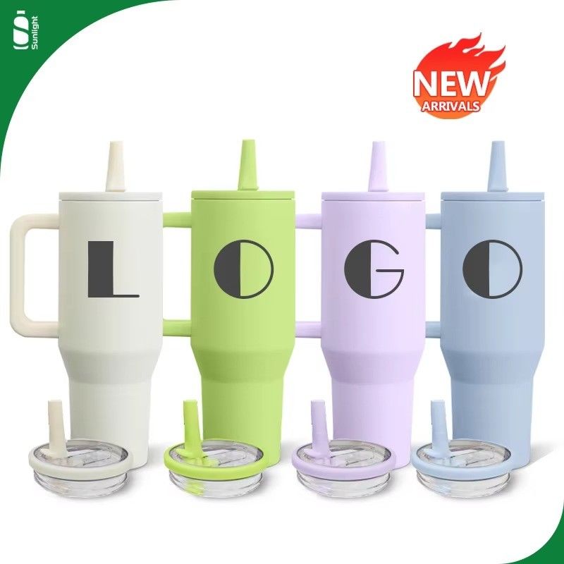 40oz Edelstahl Kaffeekuppen mit Griff und Flip Top Stroh-Tumbler