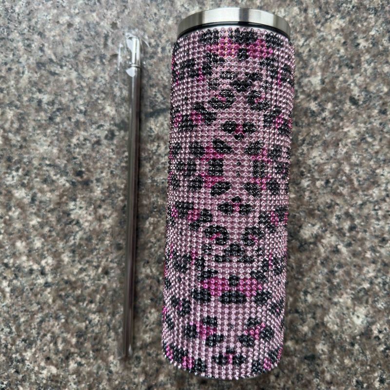 Rhinestone Bling Diamant Glitter Edelstahl Thermal Tumbler großartig für Kaffee Tee Wasser Bier enthält Deckel und Stroh