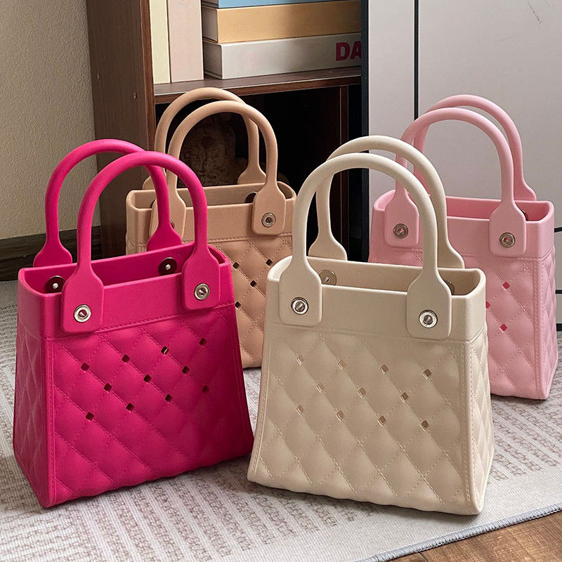 Fashion Style EVA Gummi Silikon Handtote für Frauen Sommer Lady Strandtasche in Schwarz